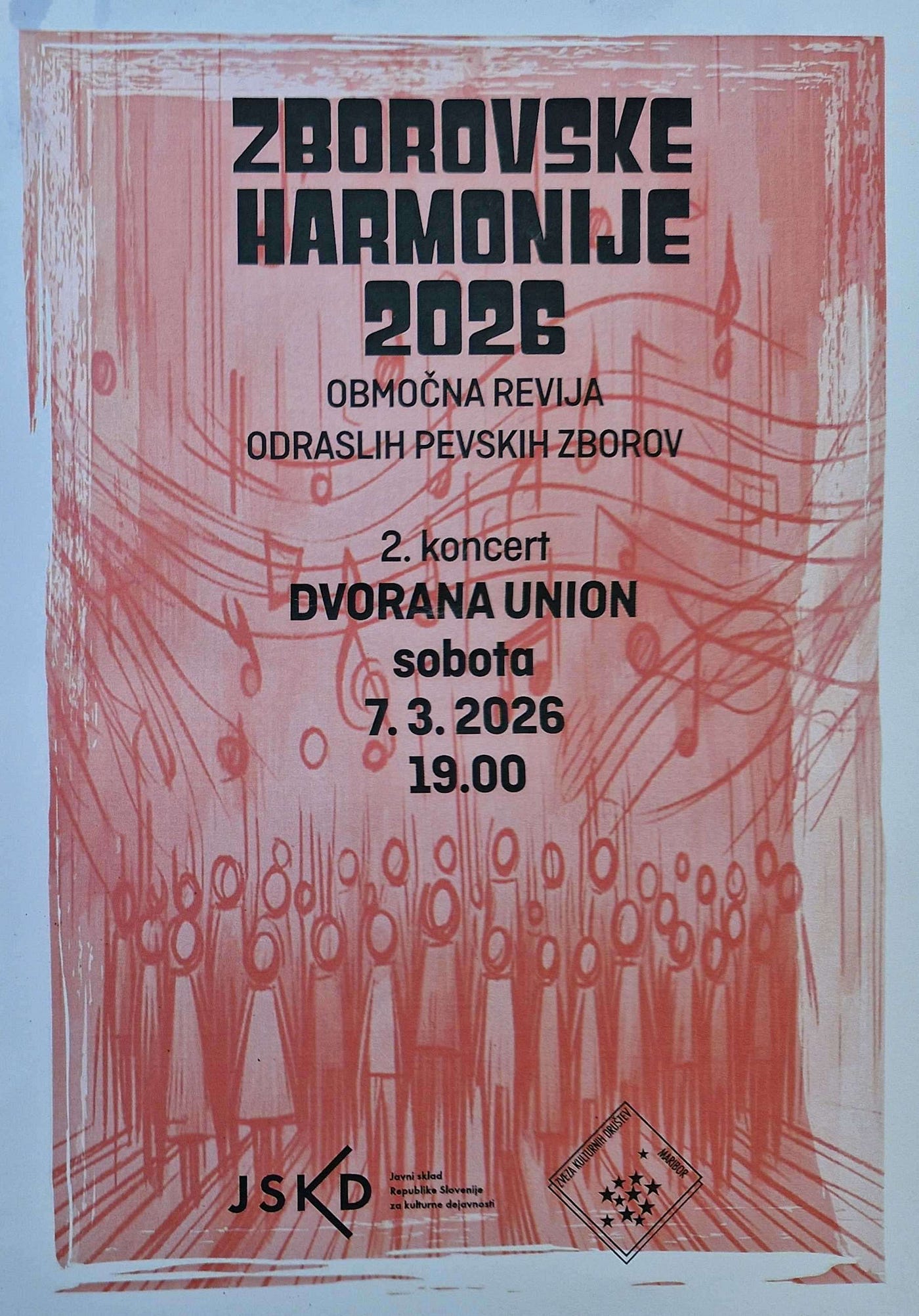 O NASTOPU MoPZ SLAVA KLAVORA na ZBOROVSKIH HARMONIJAH 2026 (Dvorana Union, Maribor, 6.–8.
