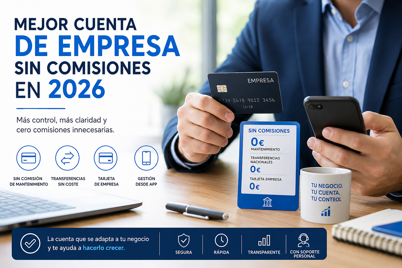 Mejor cuenta de empresa sin comisiones en 2026
