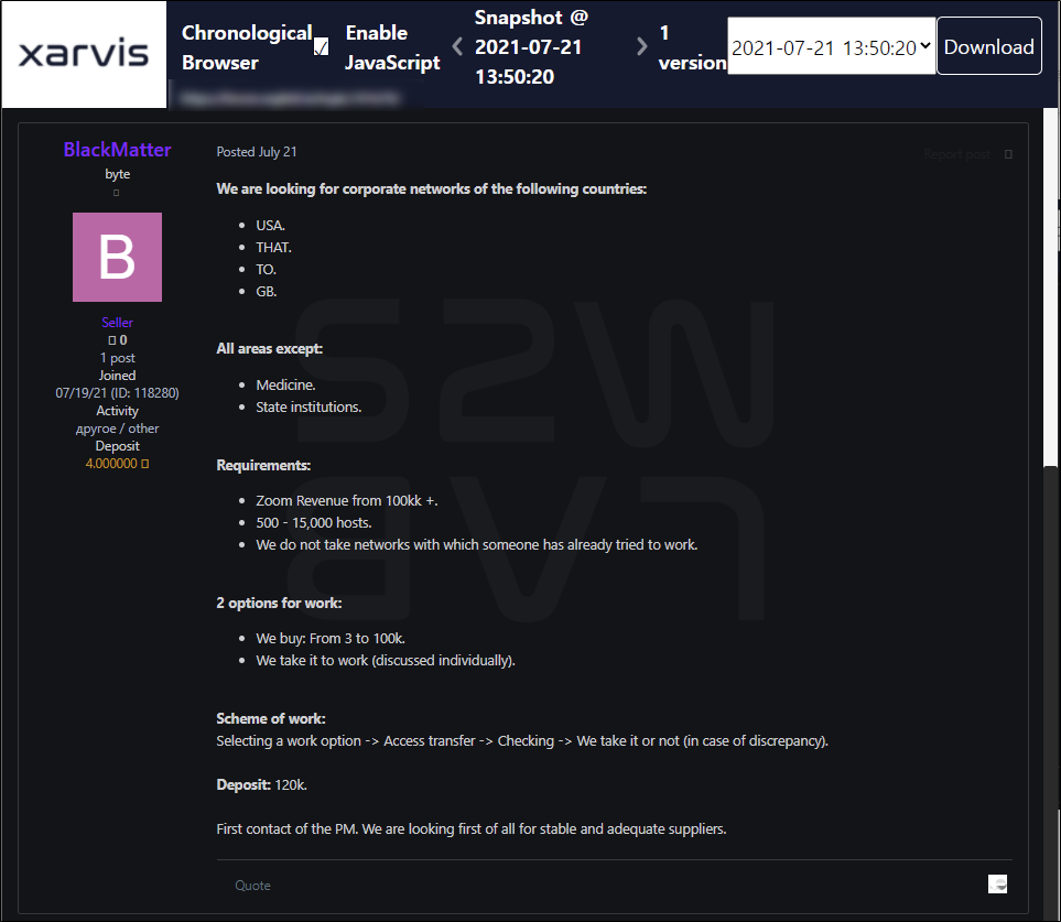 SoW] W5 July | KO | Story of the week: Ransomware on the Darkweb | by S2W |  S2W BLOG | Medium