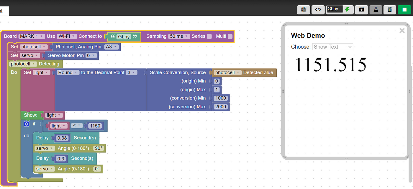 IoT Auto Play Dinosaur Game via Webduino