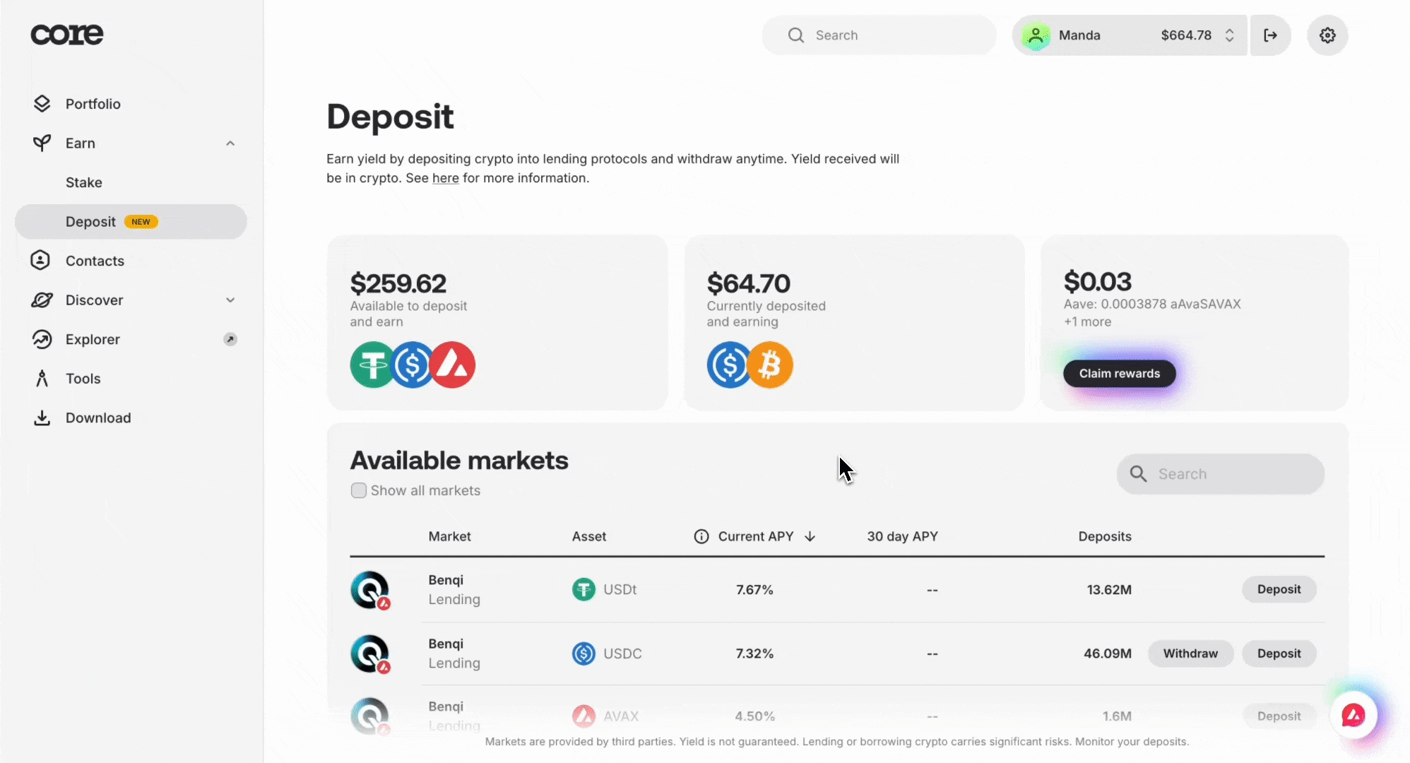 Core Earn: Put Your Crypto to Work With DeFi, Earn on Stablecoin Yields |  by Core | Medium
