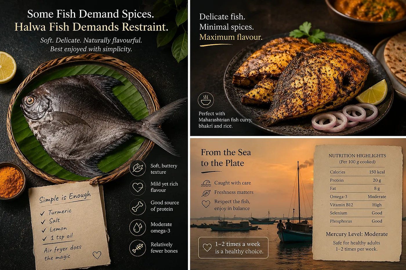 Some Fish Demand Spices. Halwa Fish Demands Restraint