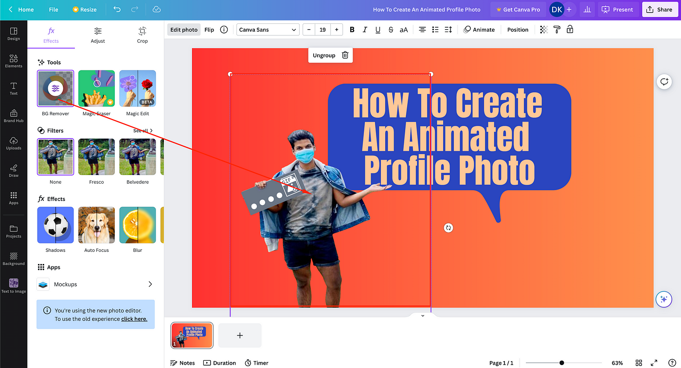 how do you make your profile picture animated
