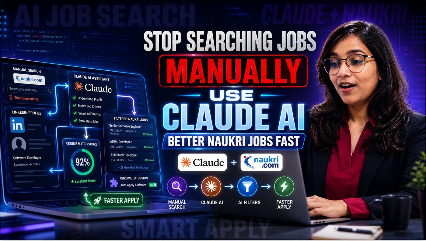Image Thumbnail — Stop Searching Jobs Manually: Use Claude AI to Find Better Naukri Jobs Faster