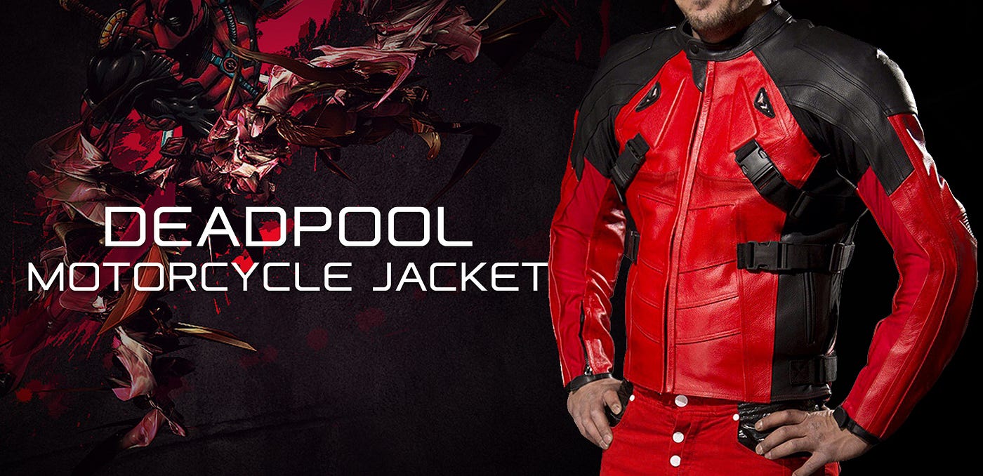 Deadpool leather sales motorcycle jacket