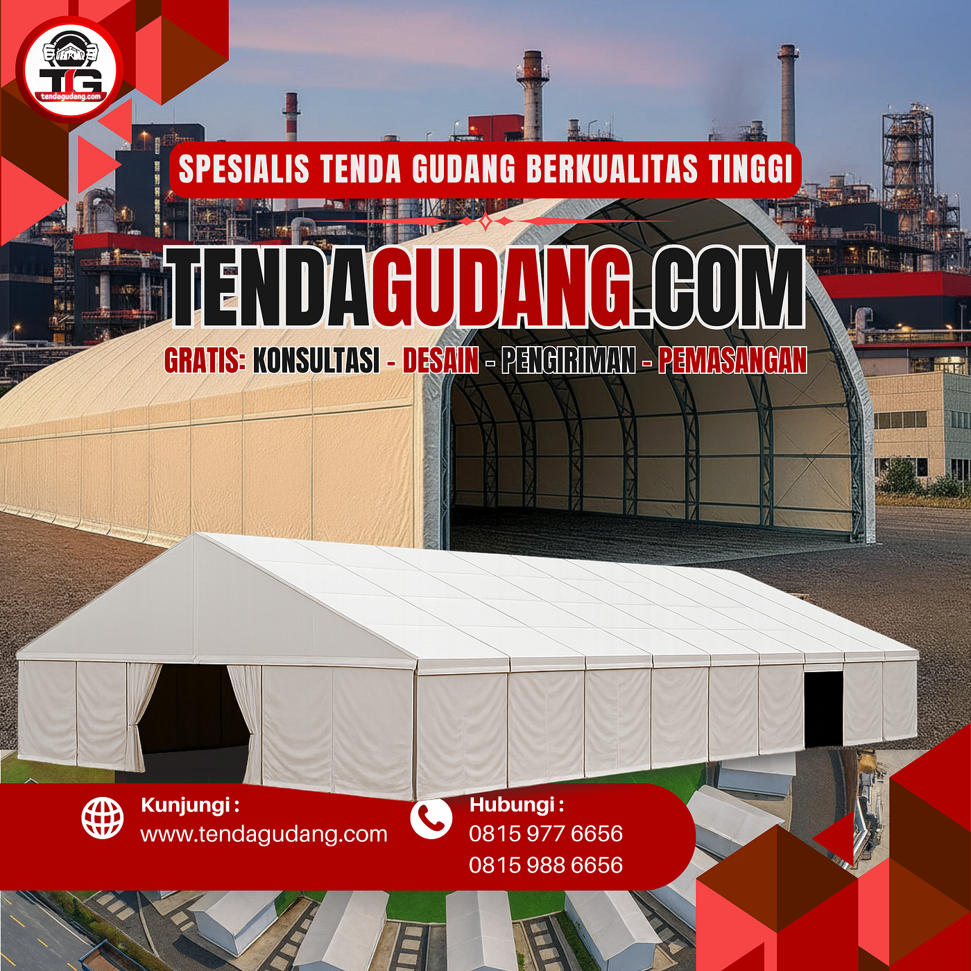 Tenda Gudang — Tenda Workshop — Tenda Warehouse Semi Permanen