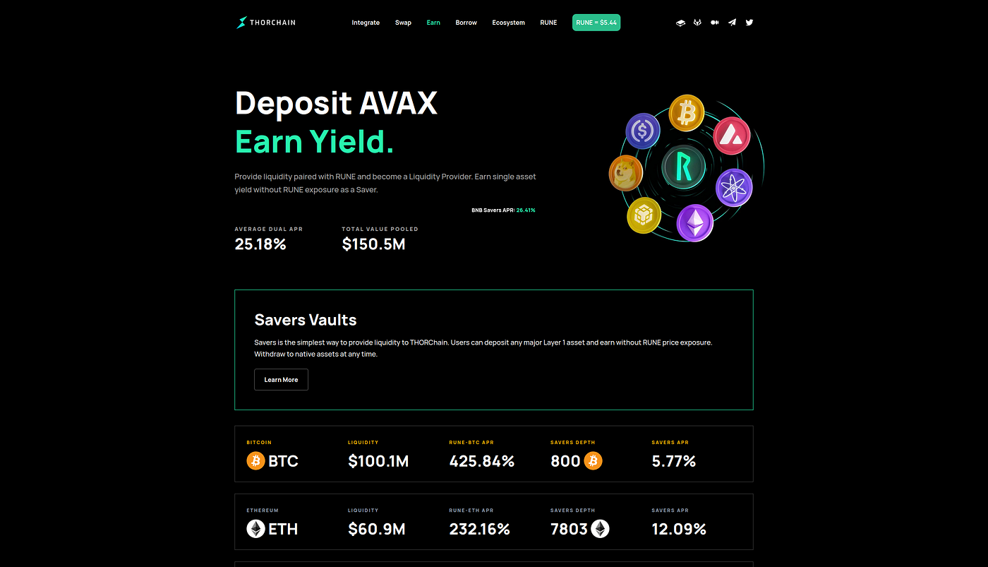 Earning Stablecoins on Avalanche #3 — $USDC Savers Vault with THORChain |  by harry.avax | Medium
