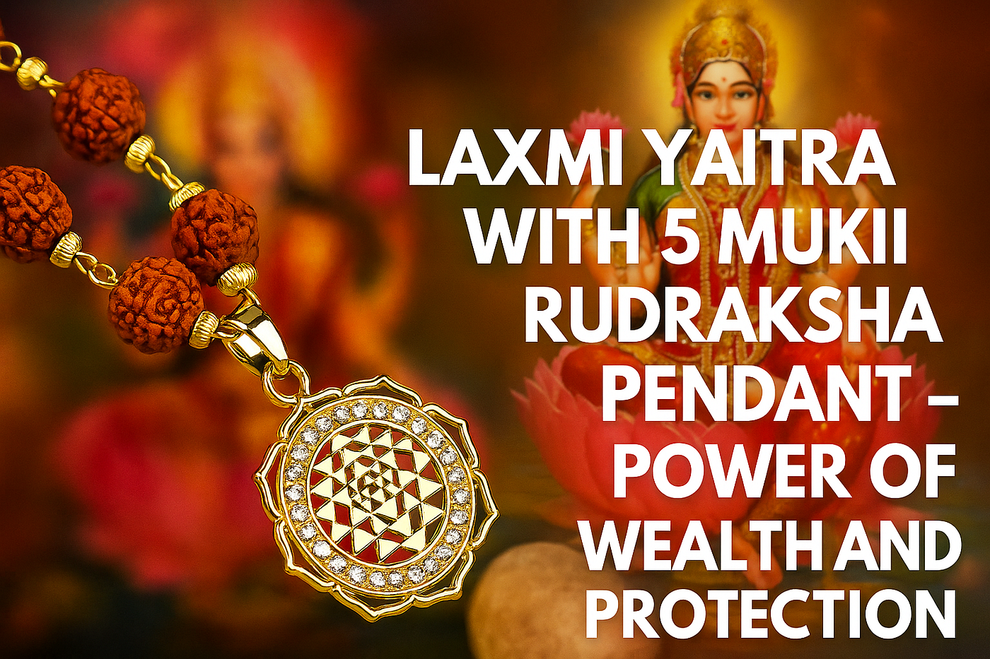 Laxmi Yantra with 5 Mukhi Rudraksha PendantLaxmi Yantra with 5 Mukhi Rudraksha Pendant — Power of…
