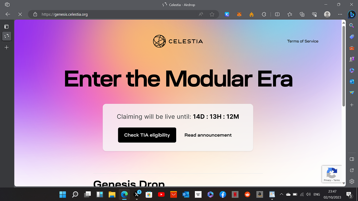THE $TIA AIRDROP CLAIM | by Oladium | Medium