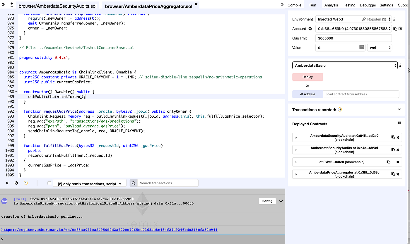 The definitive guide to successfully integrating off-chain data into your  Ethereum smart contract with Chainlink & Amberdata | by Trevor Clarke |  amberdata | Medium