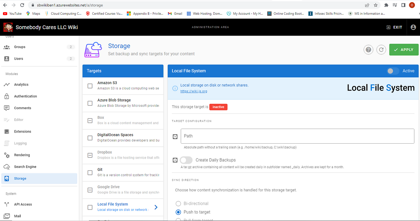 Put all your eggs in one basket: A Managed Wiki deployment using Azure App  Service (Docker-based) and Azure PostgreSQL | by Ben Olufemi akintounde |  Medium