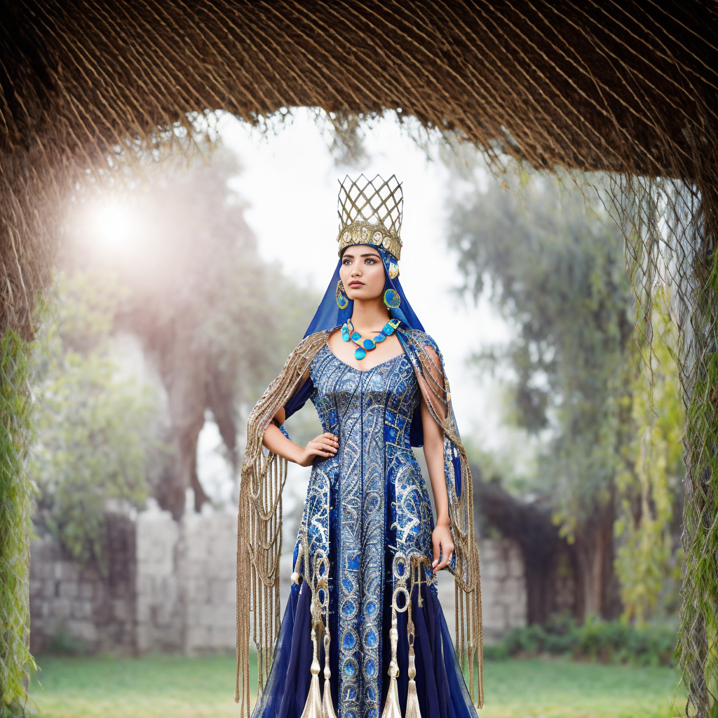 Recreated ancient babylonian women's fashion, elegant and intricate designs  on Craiyon