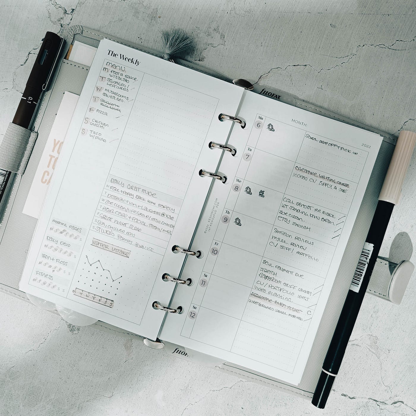 Undated Filofax Pocket Size Refill Insert  Pocket planner, Planner  inspiration, Filofax