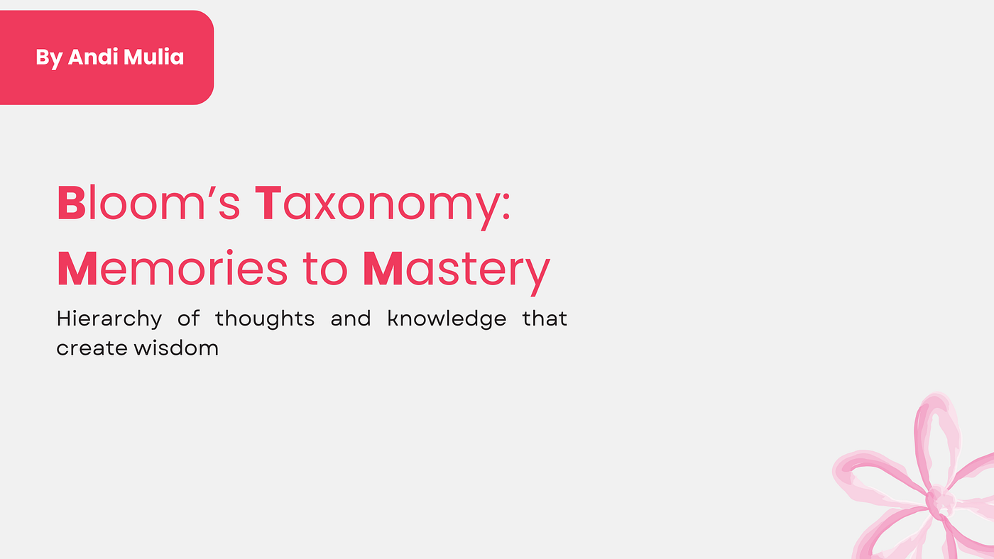 Bloom’s Taxonomy: memory to mastery