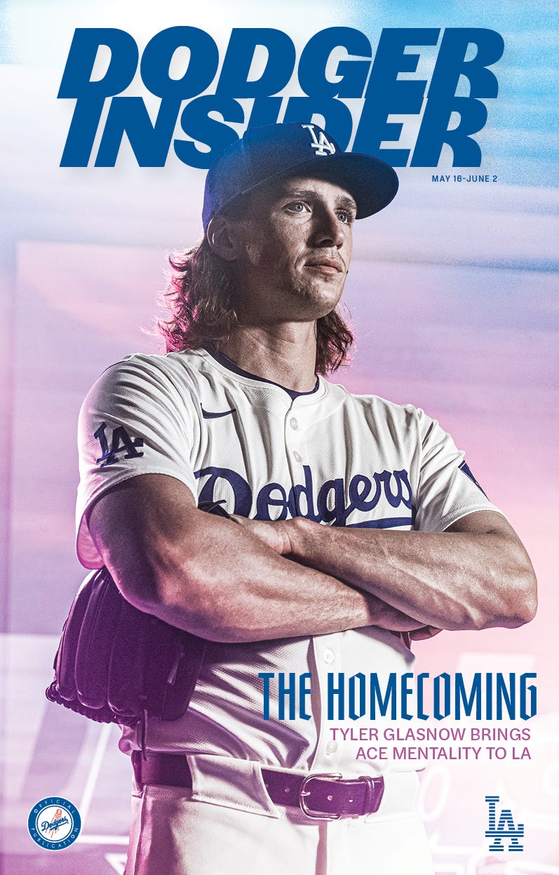 タイラーグラスノー　ボブルヘッド & Dodger Insider雑誌 From Dodger Insider Magazine: Tyler Glasnow, Mind over other