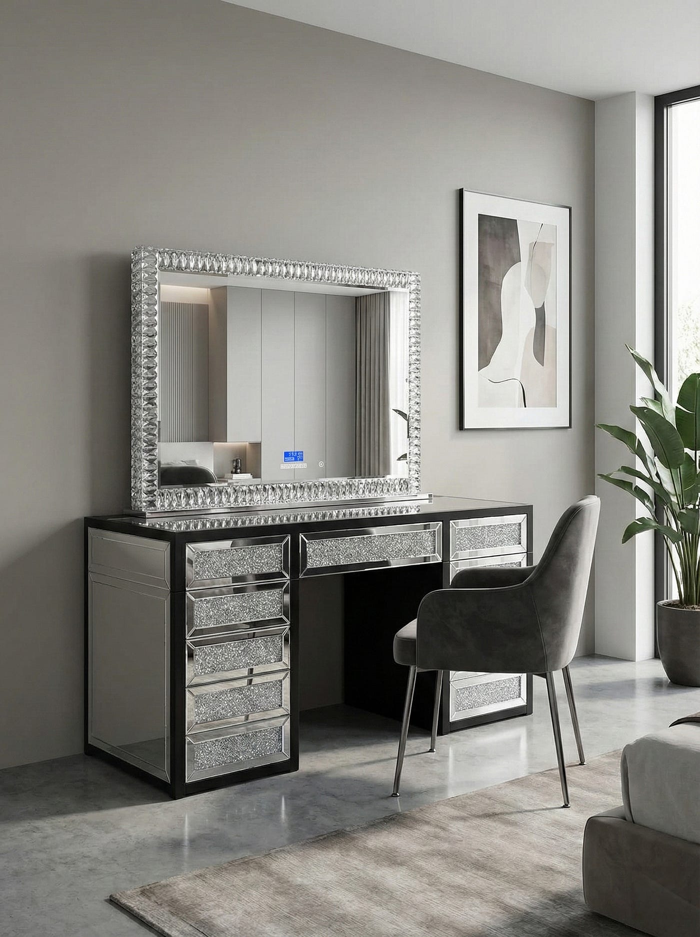 Hollywood Vanity Station — Black Crystal: Where Glamour Meets Everyday Comfort