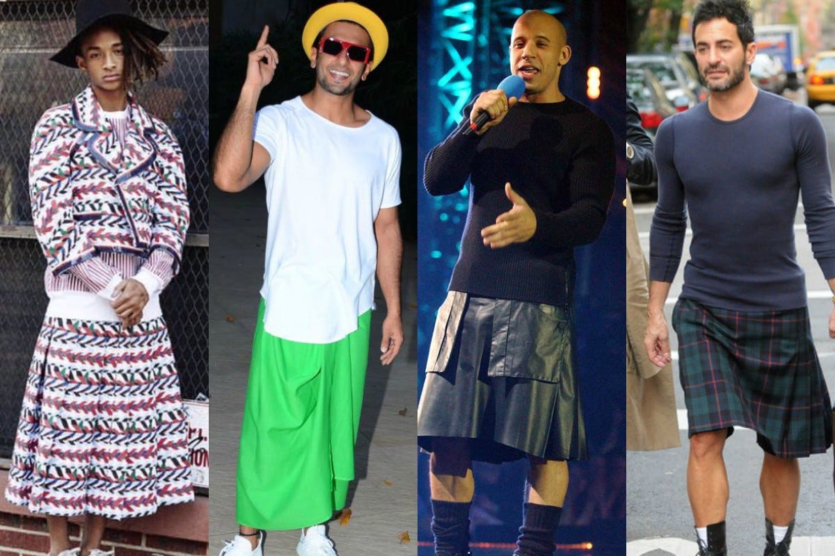 Men In Skirts - Marc Jacobs, Kanye West In Skirts