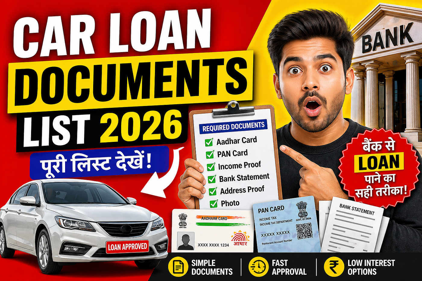Car Loan Documents List 2026 (India): Approval जल्दी चाहिए? ये 5 कागज रखें तैयार