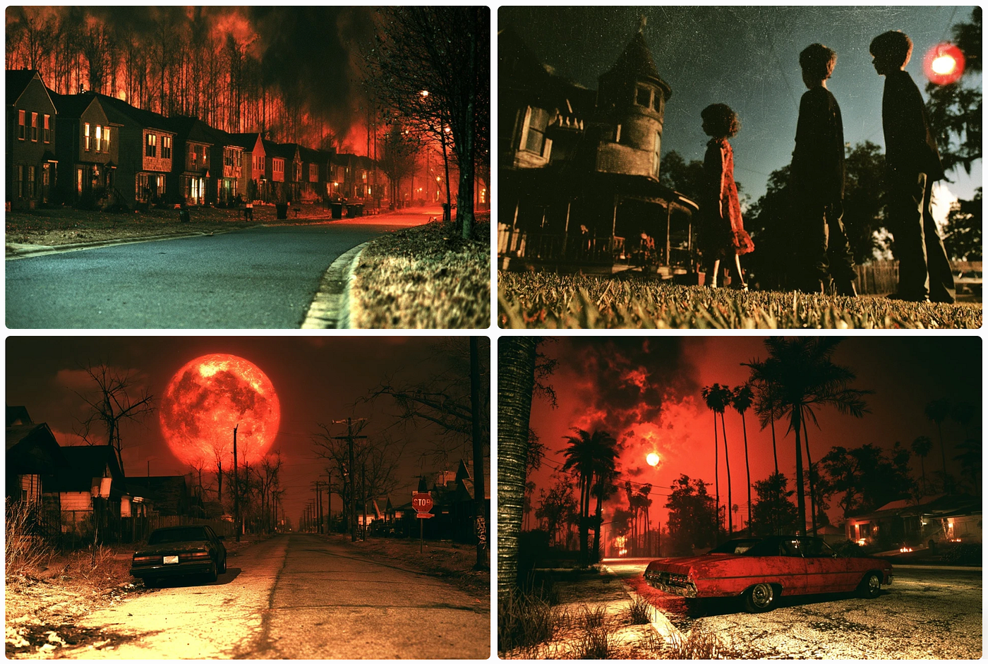 a paranormal image grid made with SREF ID: 3396144531— created by the author in the Midjourney v8.2 preview