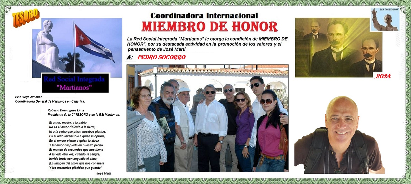 TESORO. Martianos. Reconocimientos 2024, Pedro Socorro