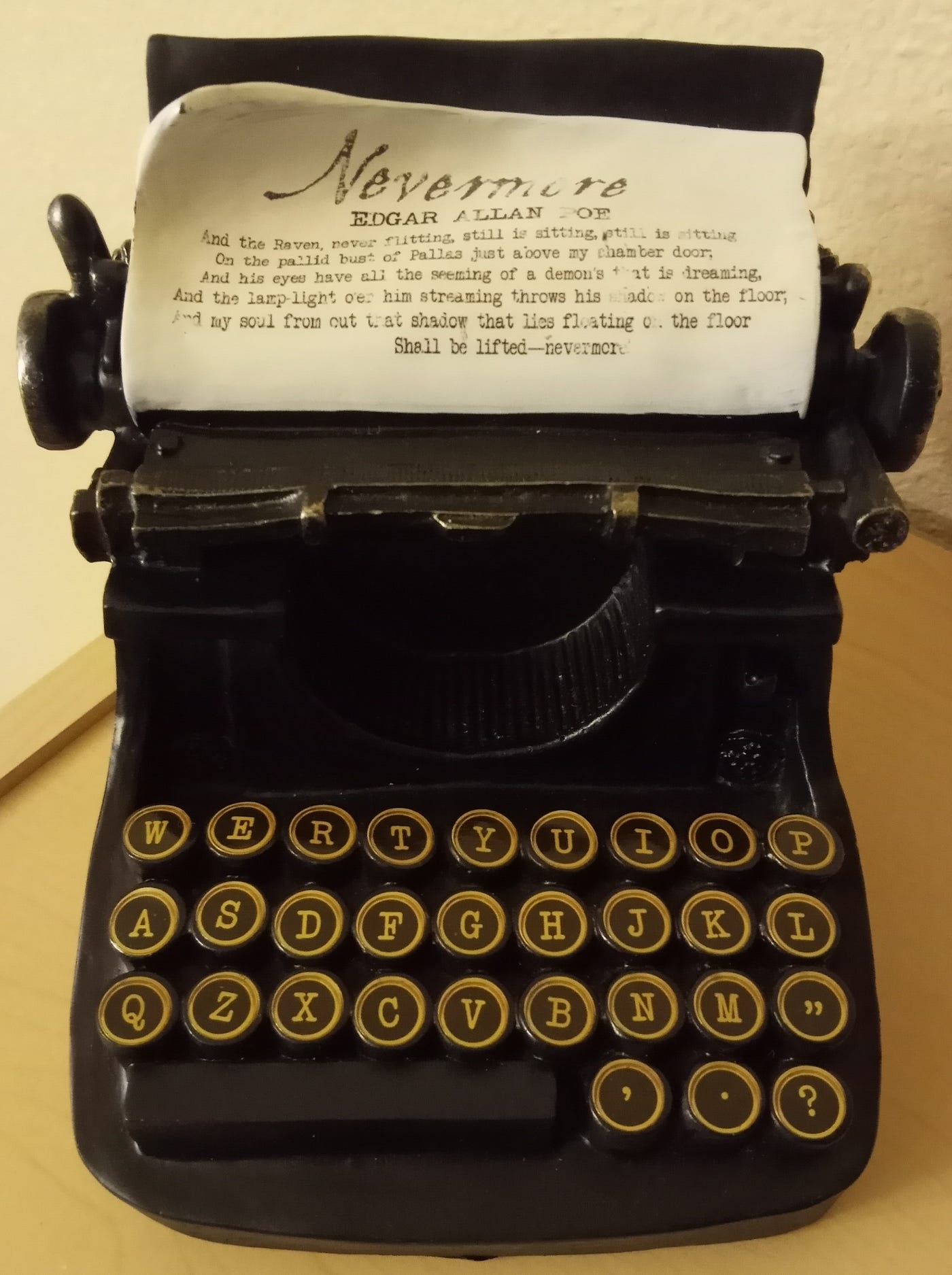 Halloween cheapest Edgar Allen Poe Typewriter