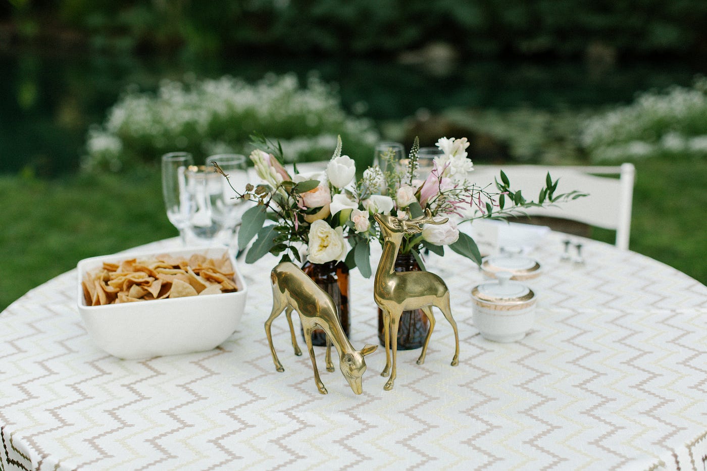 Rustic DIY Wedding Dinner. Gold & Wooden Centerpieces, by Linzi Berry