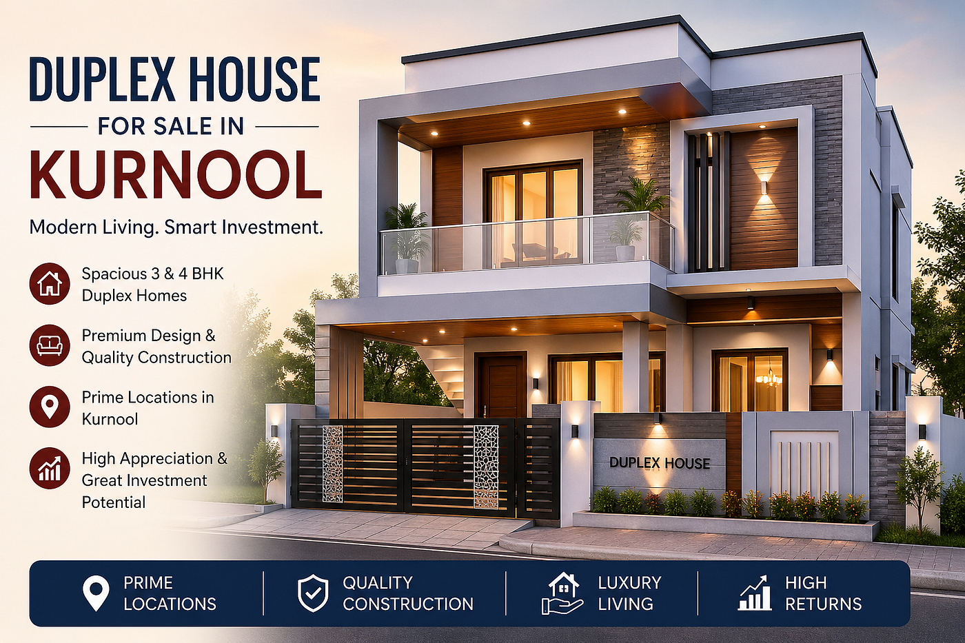 🏡 Duplex House for Sale in Kurnool — A Smart Investment for Modern Living