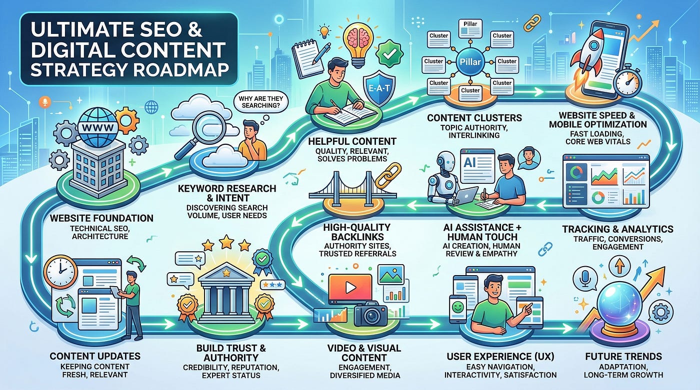 Ultimate SEO Roadmap for Beginners in 2026: Step-by-Step Strategy to Grow Your Website