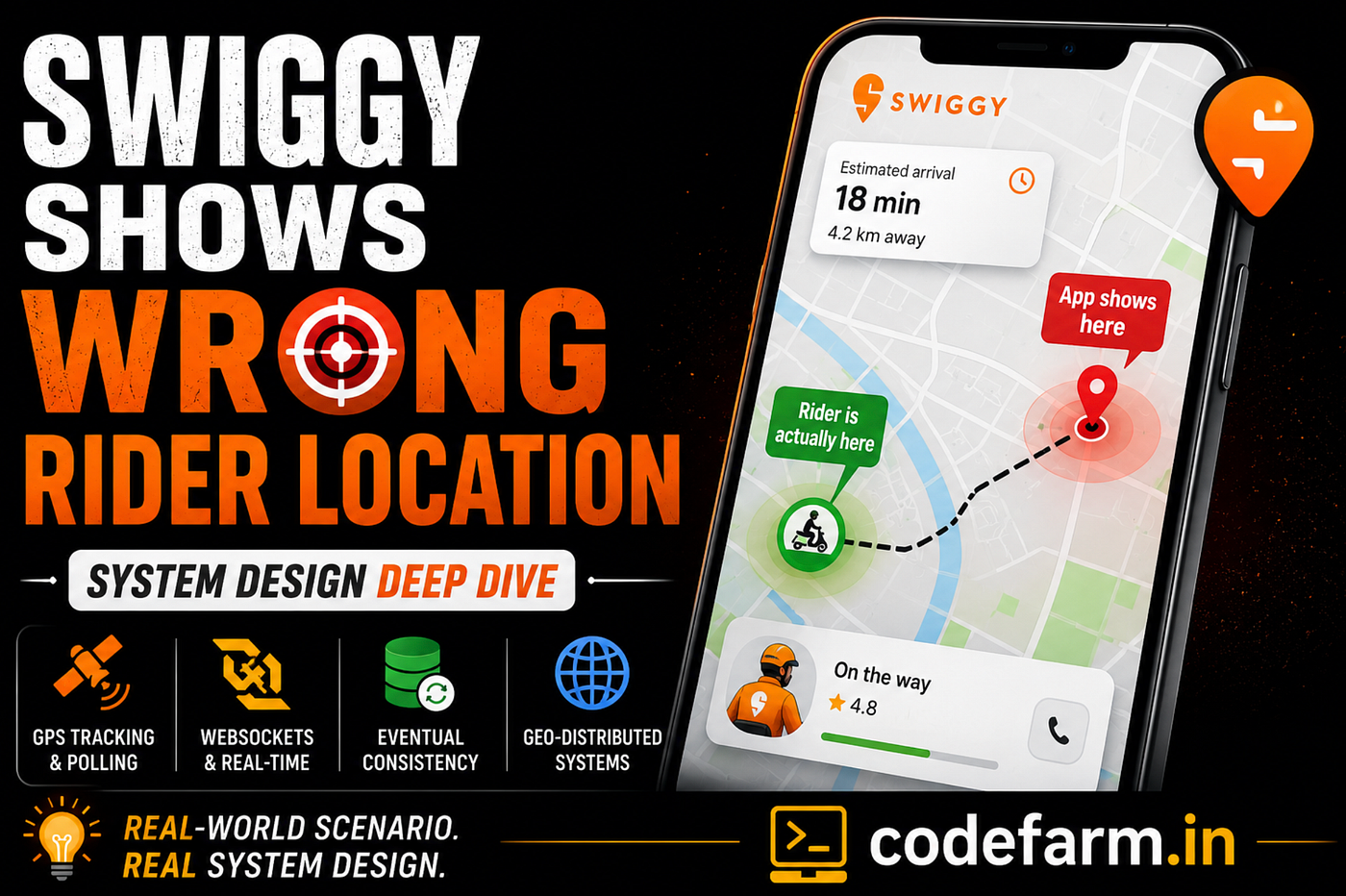 Swiggy Shows Wrong Rider Location: System Design Deep Dive on Real-Time GPS Tracking and Eventual…