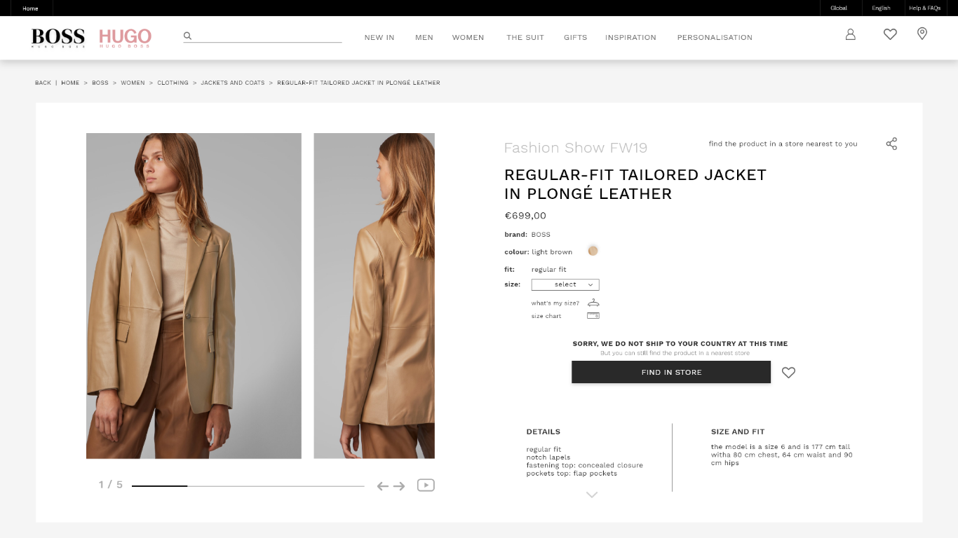 Bad experience that could be easily improved: HUGOBOSS.com micro-evaluation  and redesign | by Sara Drężek | Medium