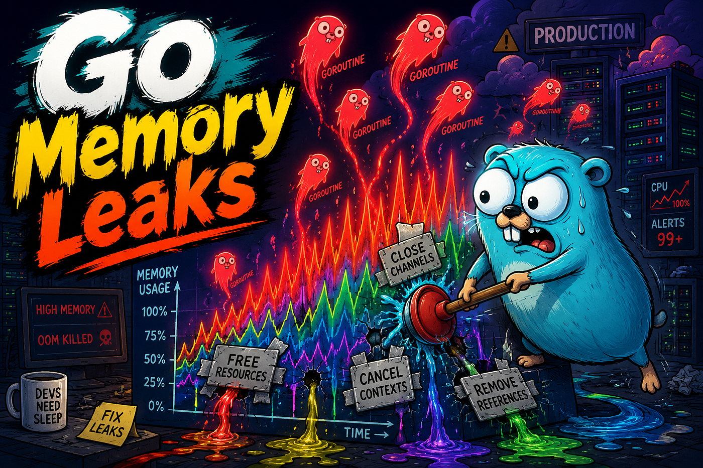 Beyond GC: Unmasking & Fixing the 4 Most Common Golang Memory Leak Nightmares 👻