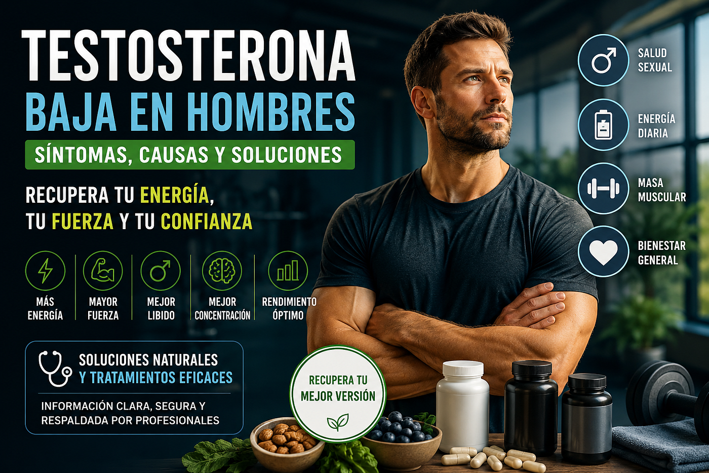 Señales de testosterona baja en hombres: cuándo prestar atención