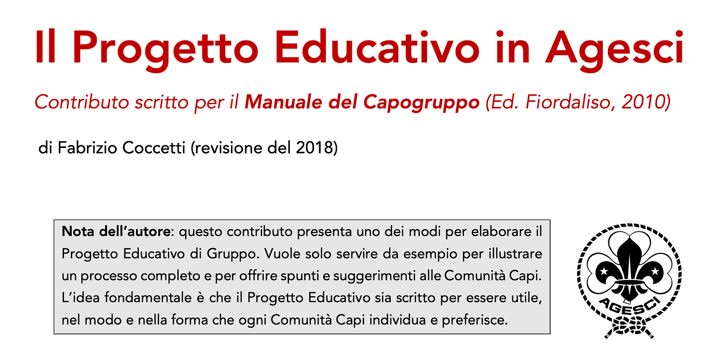 Progetto Educativo di Gruppo in Agesci