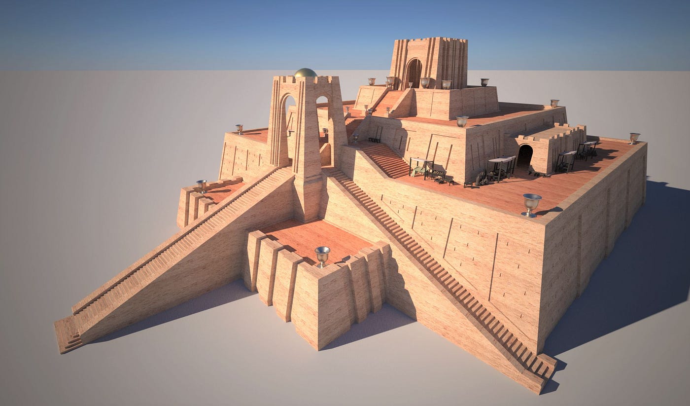 Ur Zigguratı illüstrasyonu (Kaynak: https://free3d.com/)
