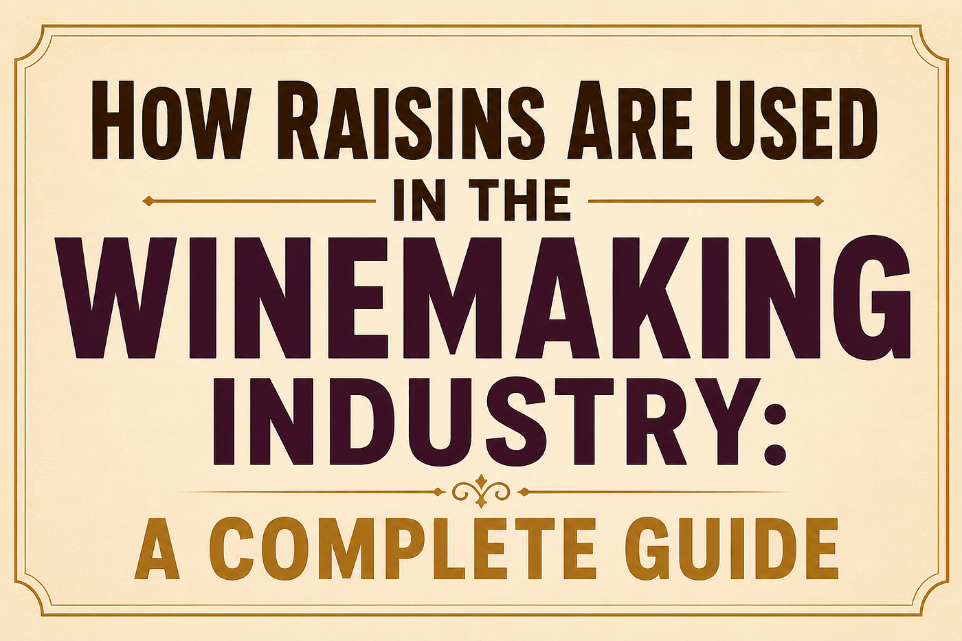 How Raisins Are Used in the Winemaking Industry: A Complete Guide