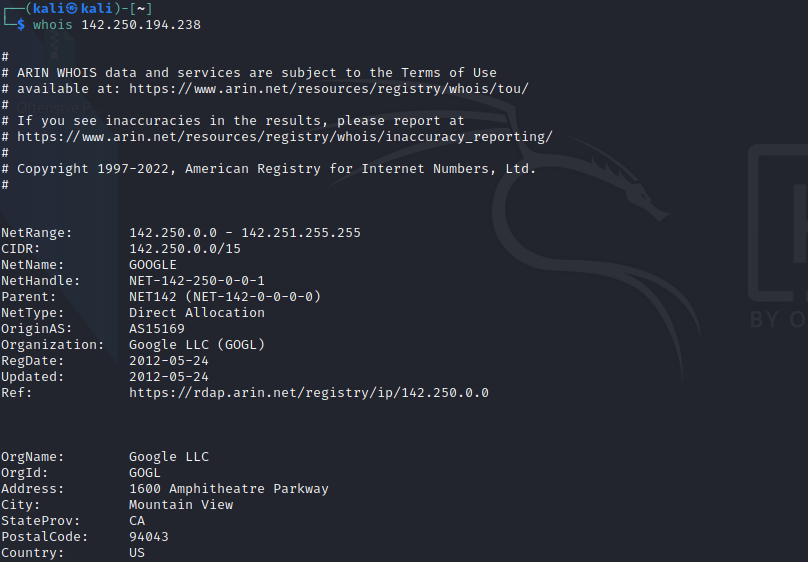 Understanding the Power of Whois Command in Kali Linux