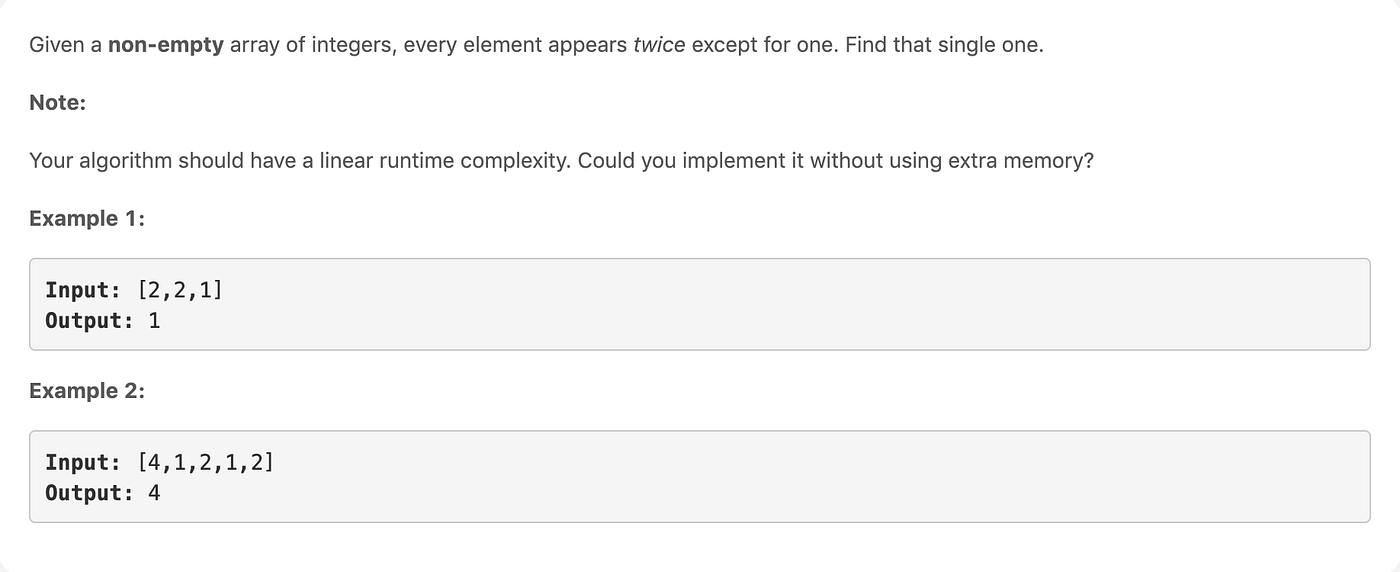Solving Single Number in Ruby. For the month of April 2020… | by JakePino |  Medium