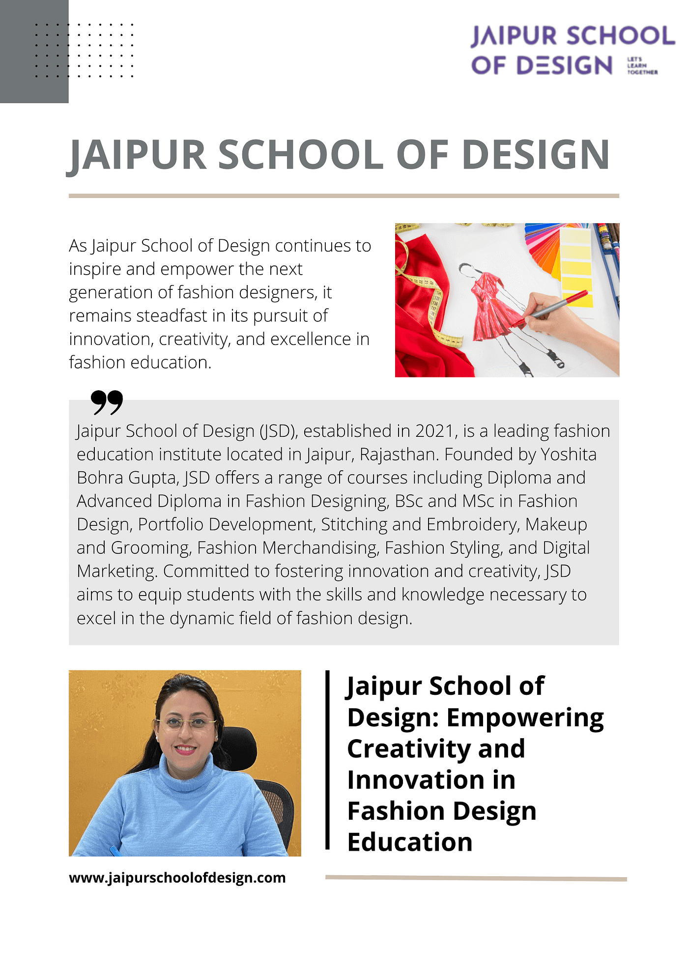 Jaipur School of Design: Empowering Creativity and Innovation in Fashion Design Education