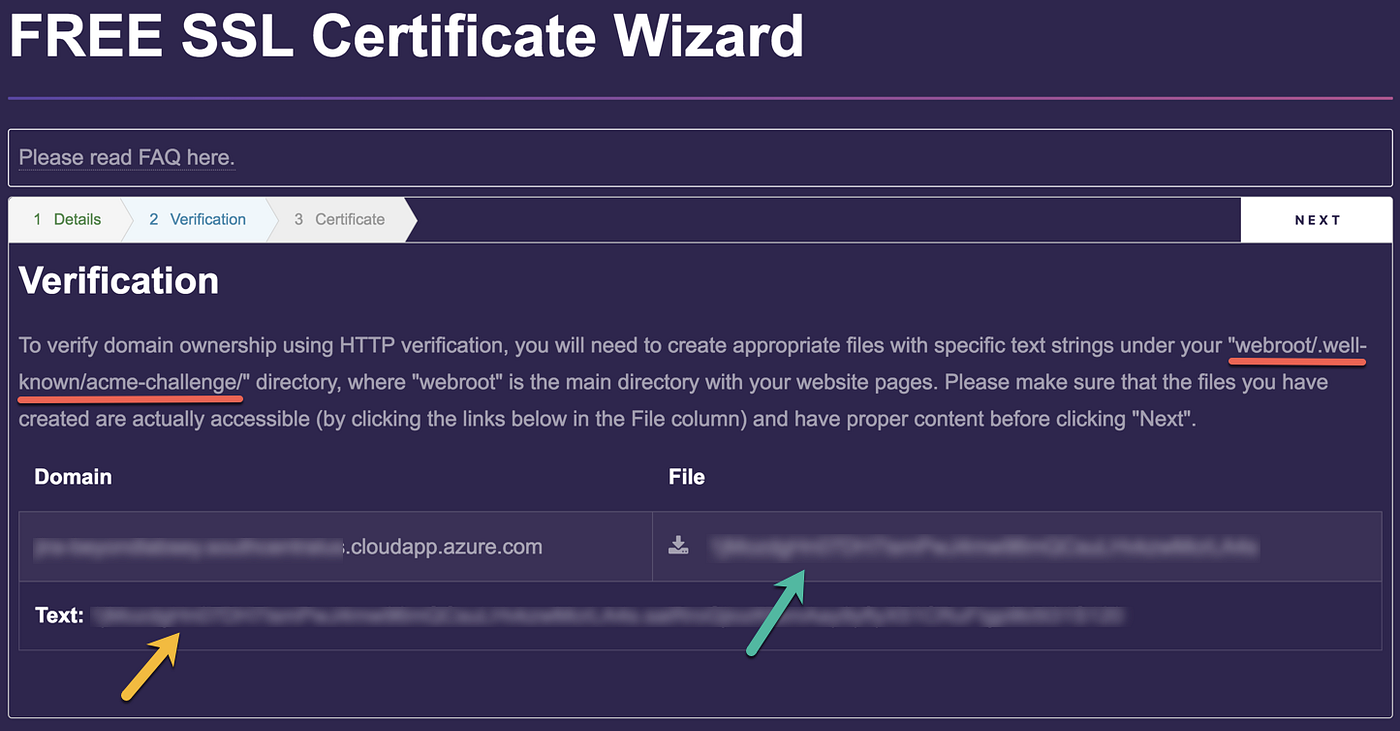 Using SSL in Azure VM in cloudapp.azure.com domains with ZeroSSL
