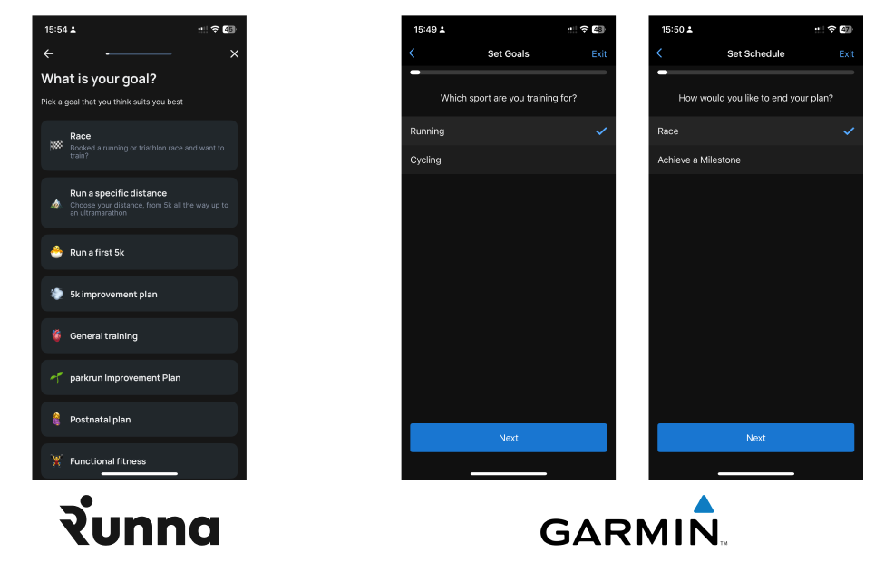 目标设定：Runna 与 Garmin