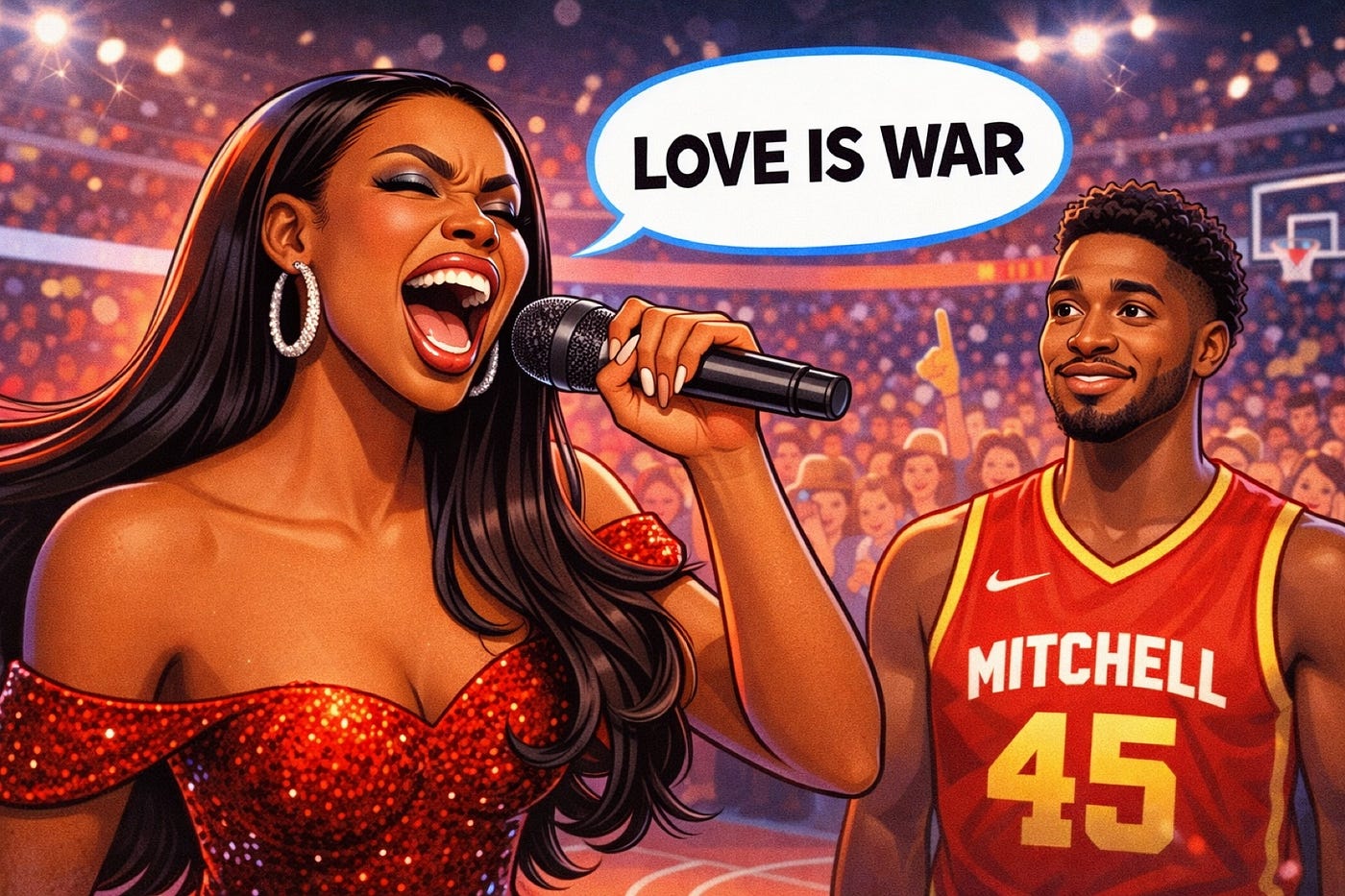 Coco Jones would rather be homeless than life off of Donovan Mitchell — Photo created via AI by author