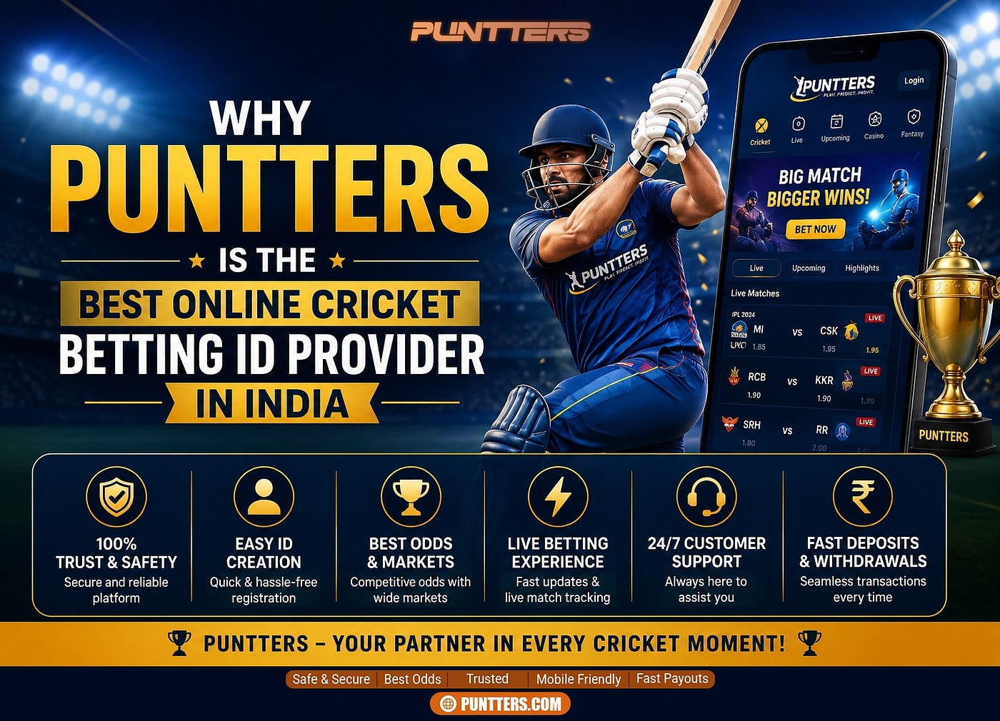 Why Puntters Is the Best Online Cricket Betting ID Provider in India