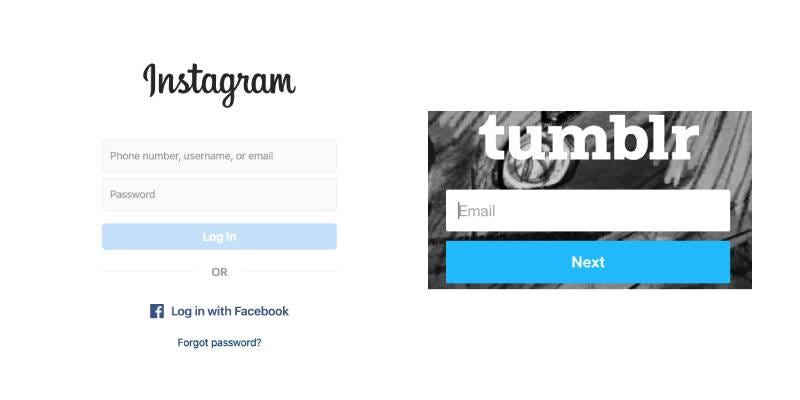 Use tumblr's signup form to login