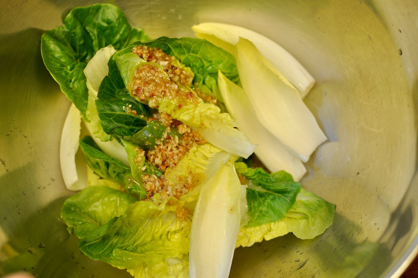 Little Gem Salad With Garlicky Almond Dressing Recipe - NYT Cooking