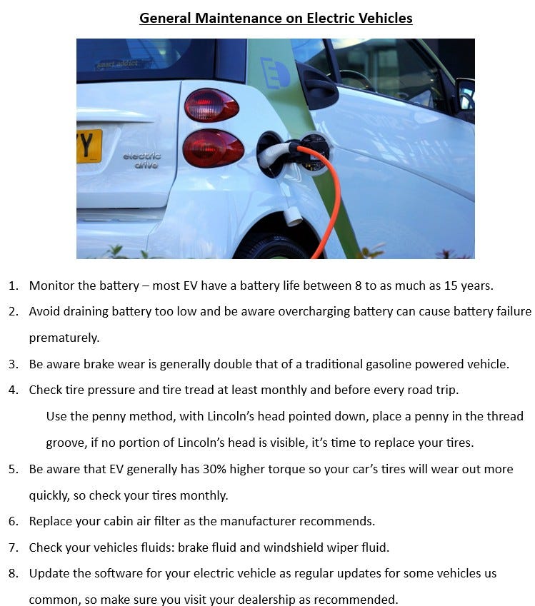 General car maintenance information — screenshot #4 — EV info