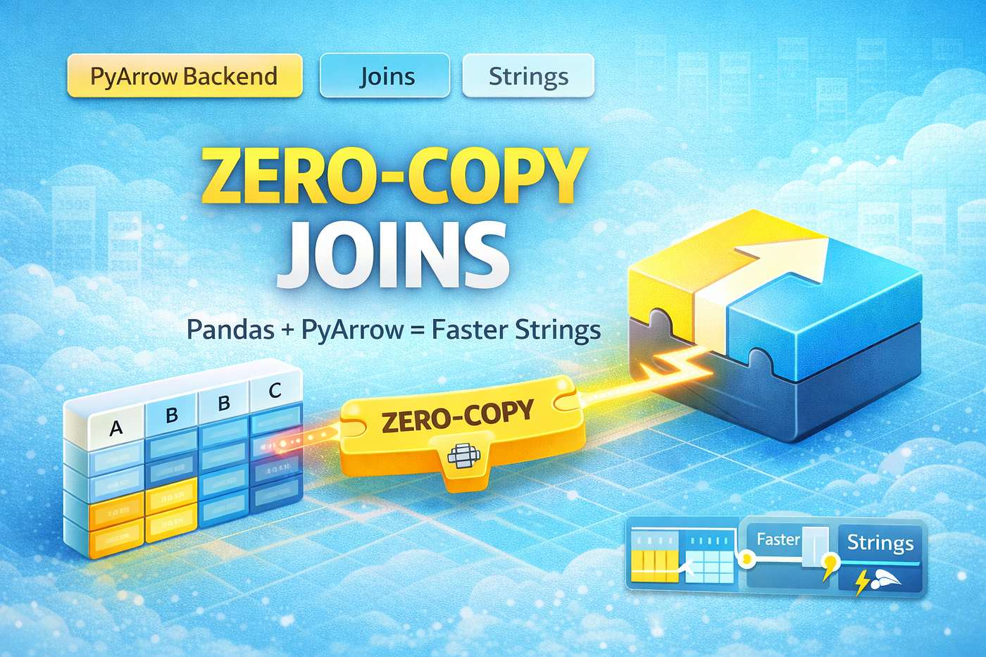 Python Pandas on PyArrow Backend: Zero-Copy Joins and Faster String Ops