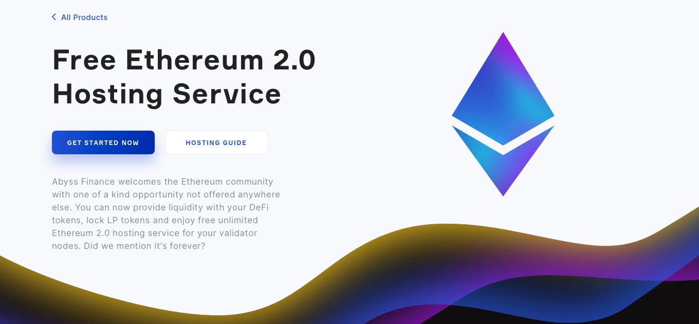 A step-by-step guide to Free Ethereum 2.0 hosting on Abyss Finance | by  Sephiroth | Abyss Finance | Medium