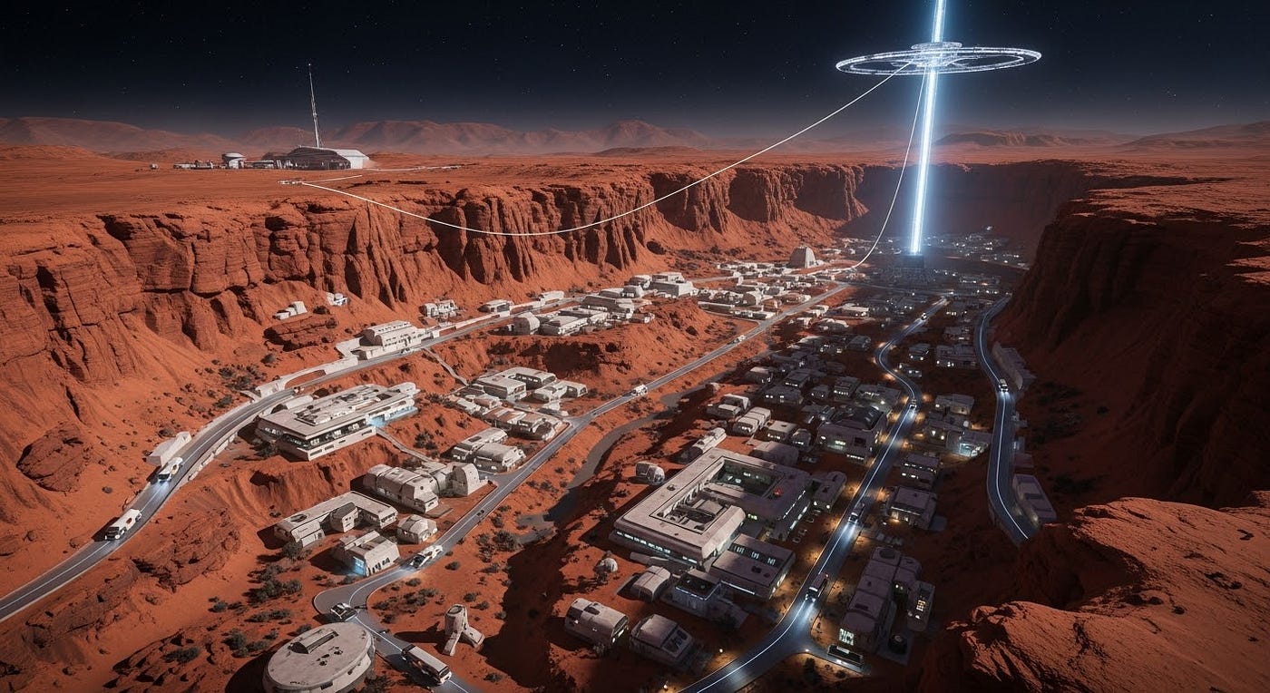 Futuristic Mars habitat