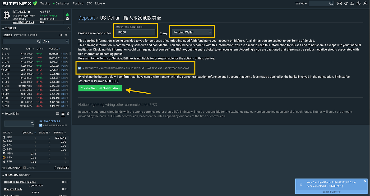 Bitfinex 美元電匯步驟教學2020/6/29 更新. Bitfinex 美元電匯| by 靈界偵探Cupid Sie 謝銘峰| Medium